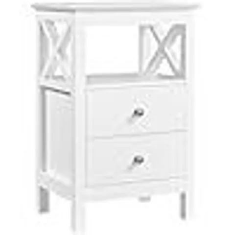 BOXED YAHEETECH BEDSIDE TABLE WITH 2 DRAWERS MODERN BEDSIDE TABLE FOR BOX SPRING BED SIDE TABLE STORAGE TABLE FOR BEDROOM LIVING ROOM ( 1 BOX )
