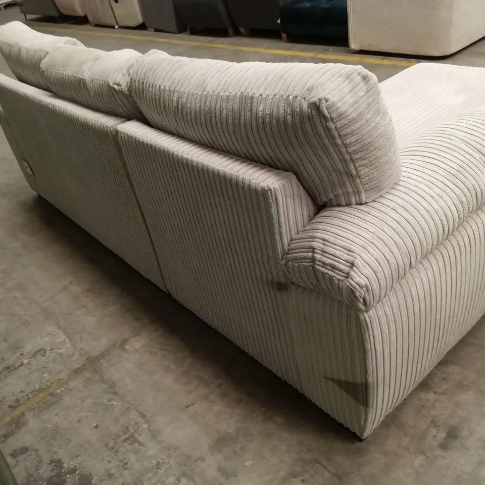 AMALFI STANDARD BACK FABRIC LEFT HAND 3 SEATER CHAISE SOFA - SILVER RRP £899