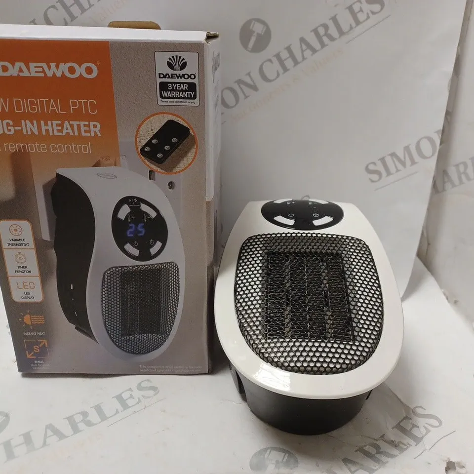 BOXED DAEWOO 500W DIGITAL PTC PLUG-IN HEATER