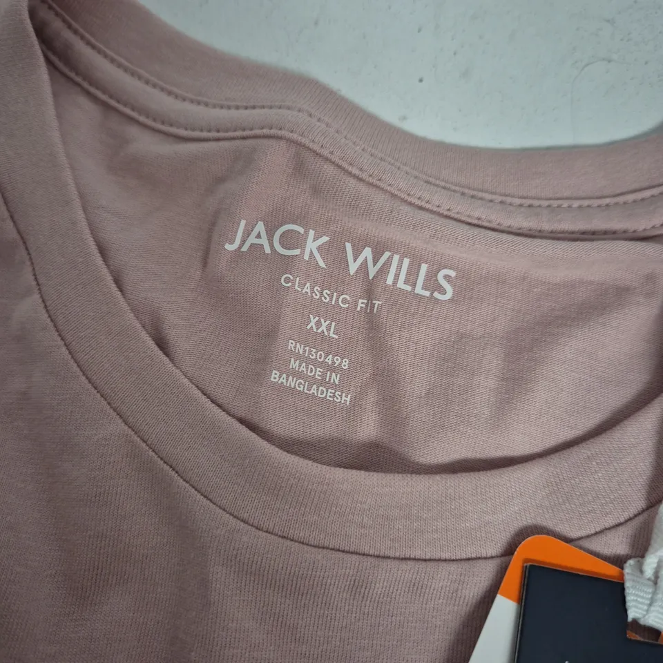 JACK WILLS IP LIMITED T‑SHIRT – DUSTY PINK, CLASSIC FIT, XXL