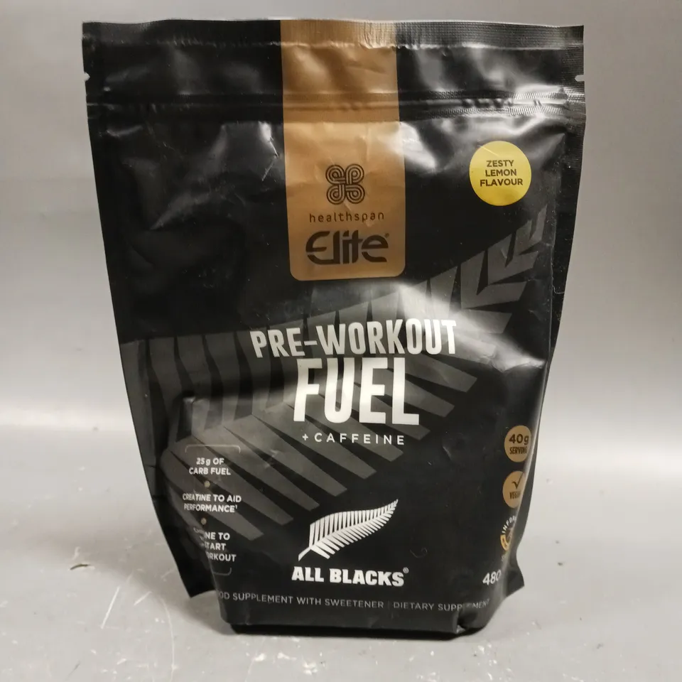SEALED HEALTHSPAN ELITE PRE-WORKOUT FUEL - ZESTY LEMON - 480G