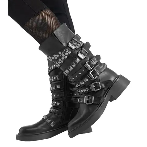 BRAND NEW BOXED KILLSTAR - BLOOD GRUNGE - BLACK WOMEN'S SHOES SIZE 5