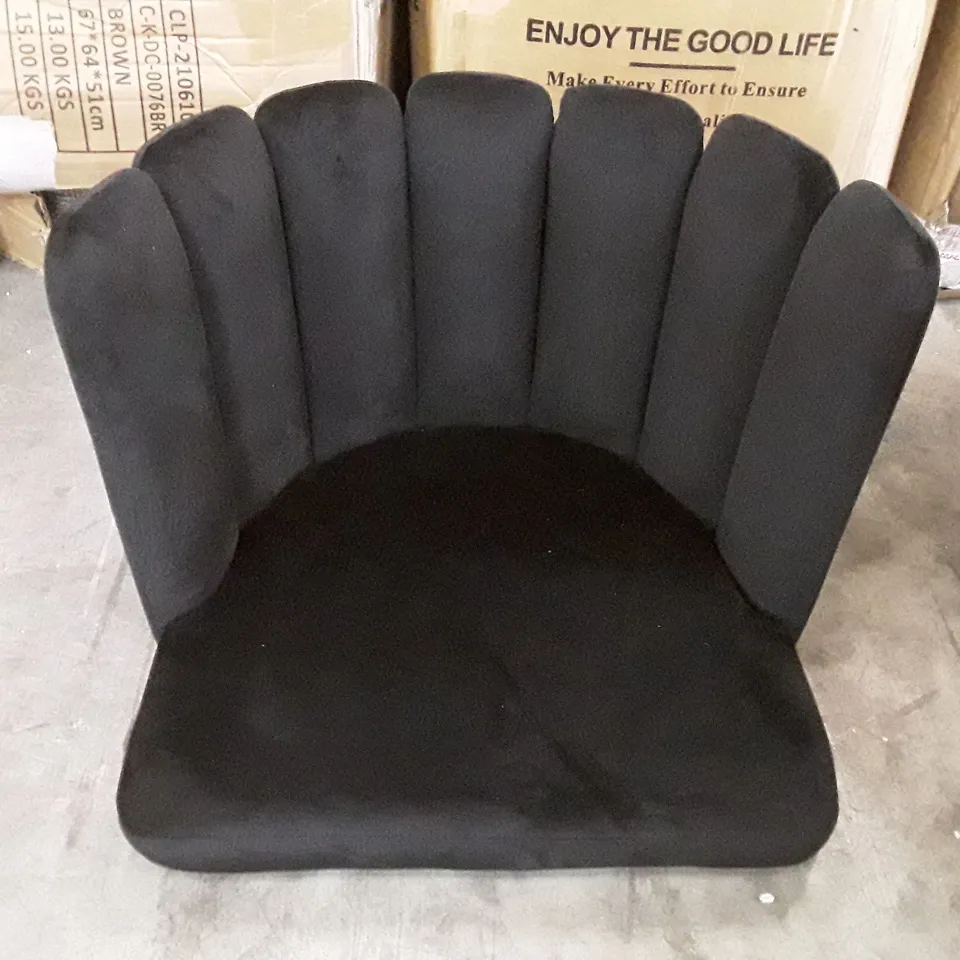 BOXED MARKLAND BLACK VELVET DINING CHAIR 