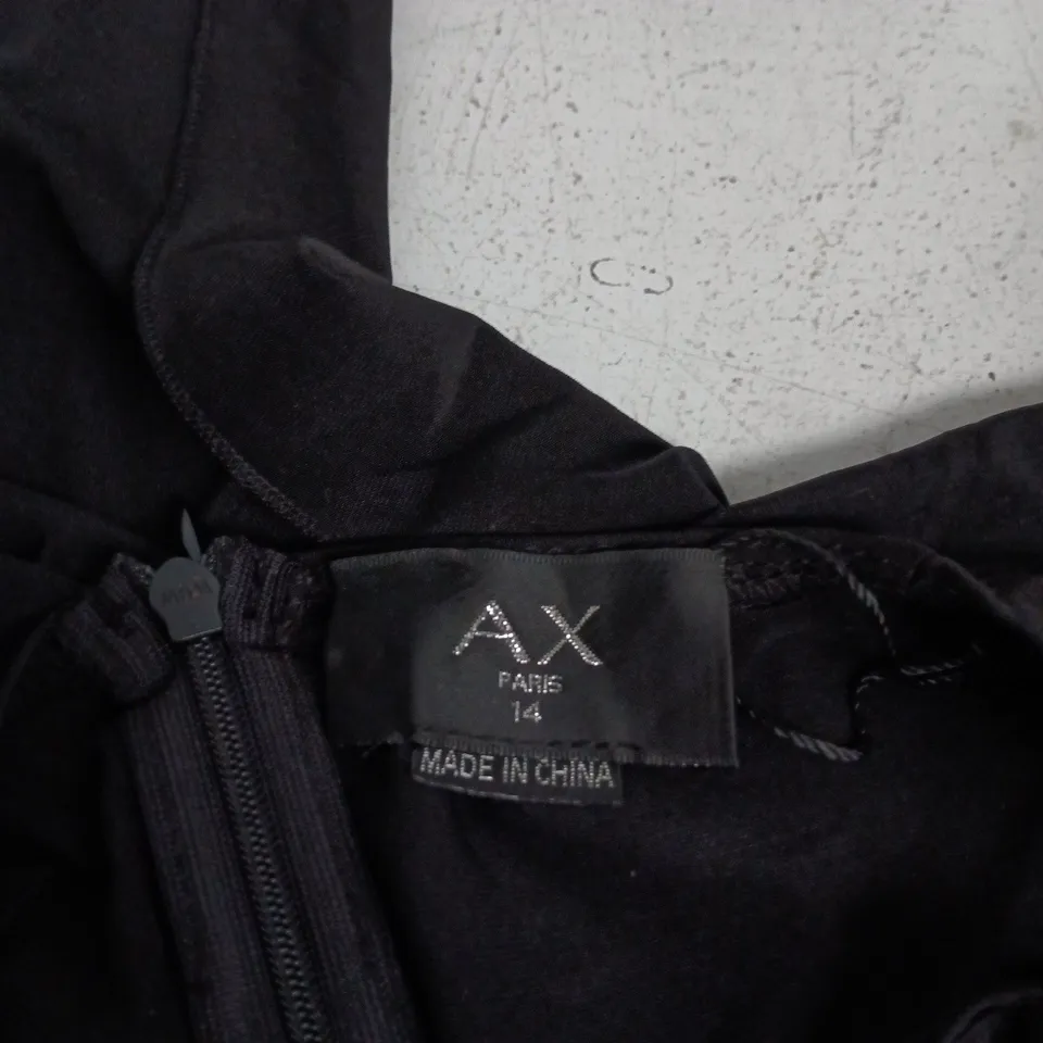AX PARIS BLACK KNOT-DETAIL MAXI DRESS, UK SIZE 14