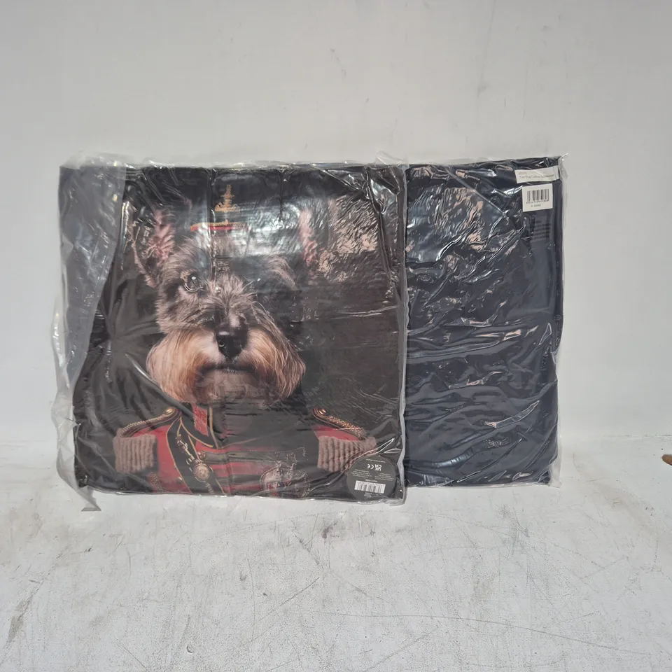 LOT OF 16 AS NEW TOP DOG SCHNAUZER THEMED FILLED CUSHIONS - APPROX 45X45CM