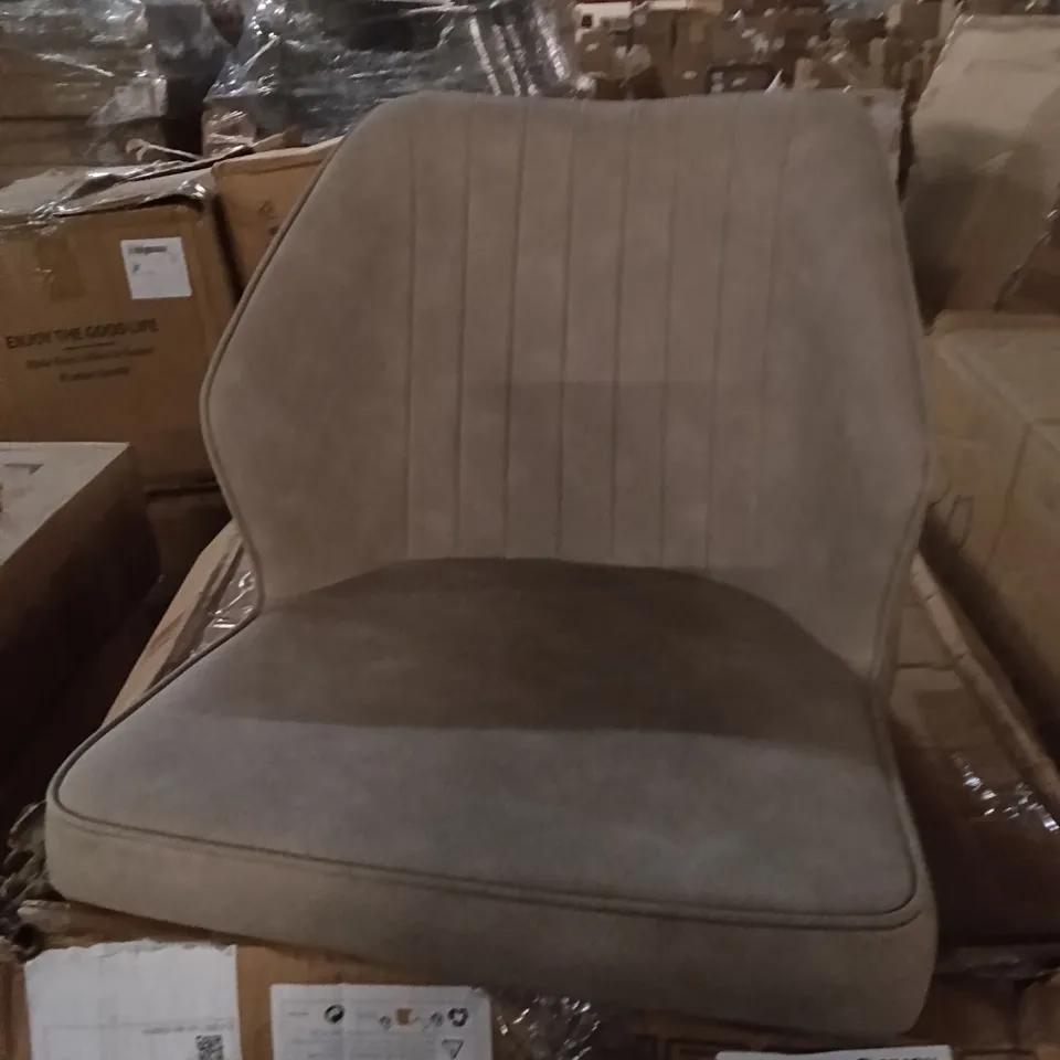 BOXED SET OF 2 GREY FAUX LEATHER DINING CHAIRS