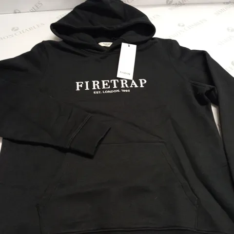 FIRETRAP LARGE LOGO HOODIE IN BLACK - 12