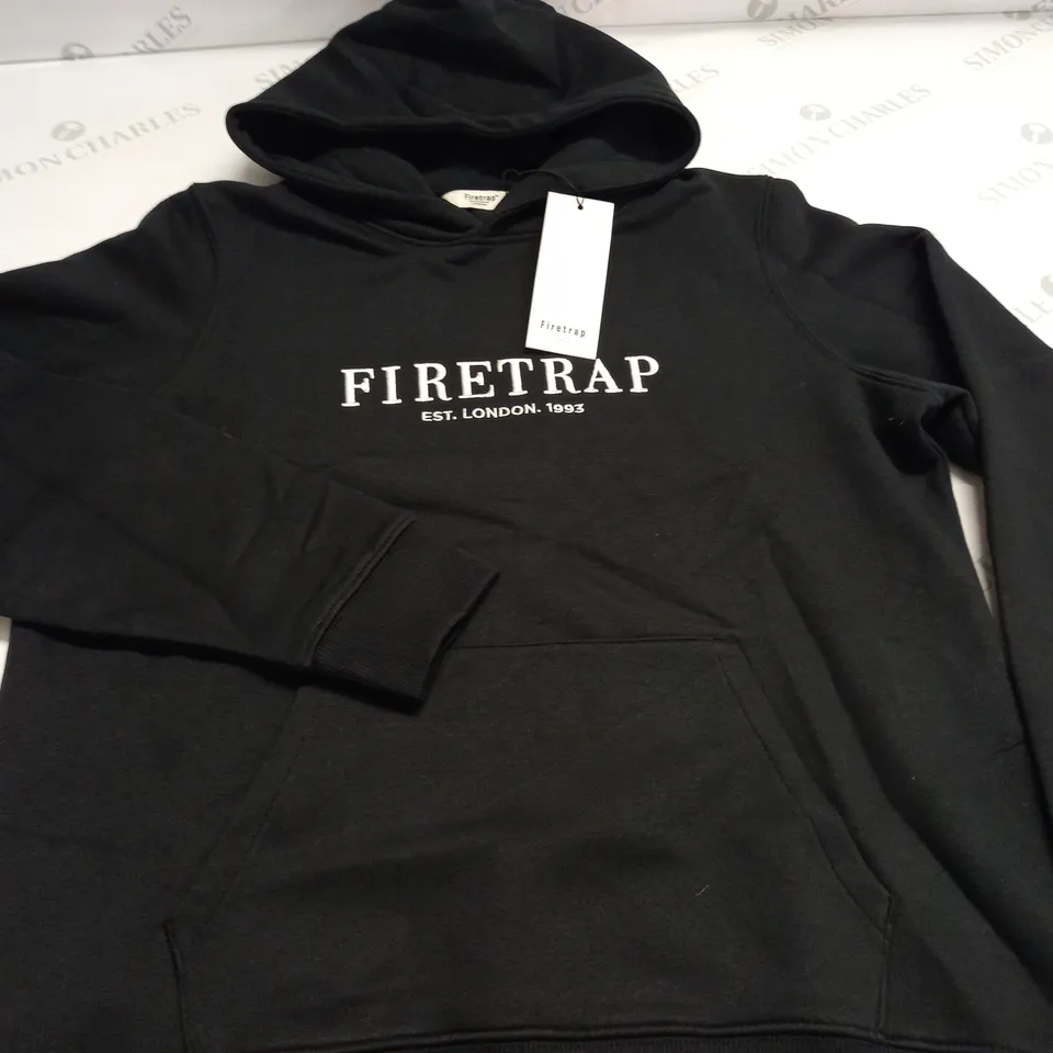 FIRETRAP LARGE LOGO HOODIE IN BLACK - 12