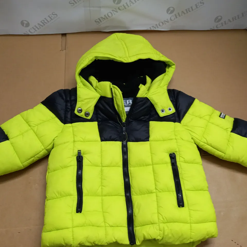 RIVER ISLAND GREEN PADDED COAT - 18/24 M