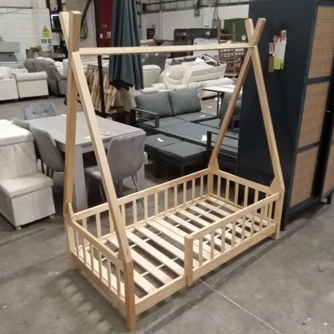 SWAIN KID'S PREMIUM WOOD EUROPEAN TODDLER (70 x 160cm) HOUSE BED FRAME WITH FENCE