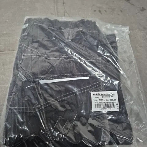MS9 MENS CARGO PANT – BLACK, UK 32 X 32