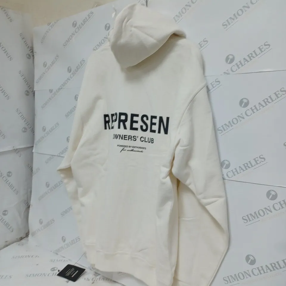 REPRESENT OWNERS CLUB HOODIE FLAT WHITE XS 