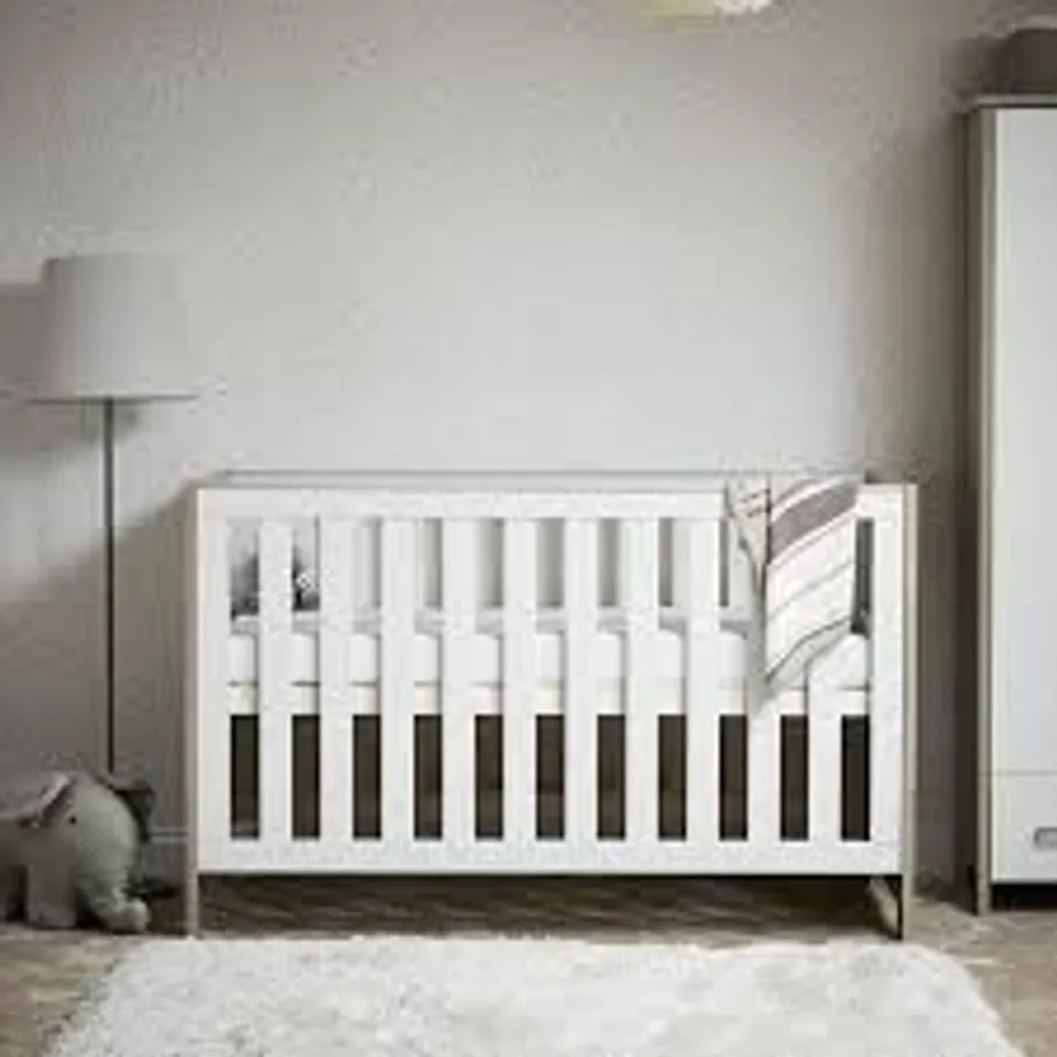 Boxed obaby Nika cot bed - grey/white (2 boxes)