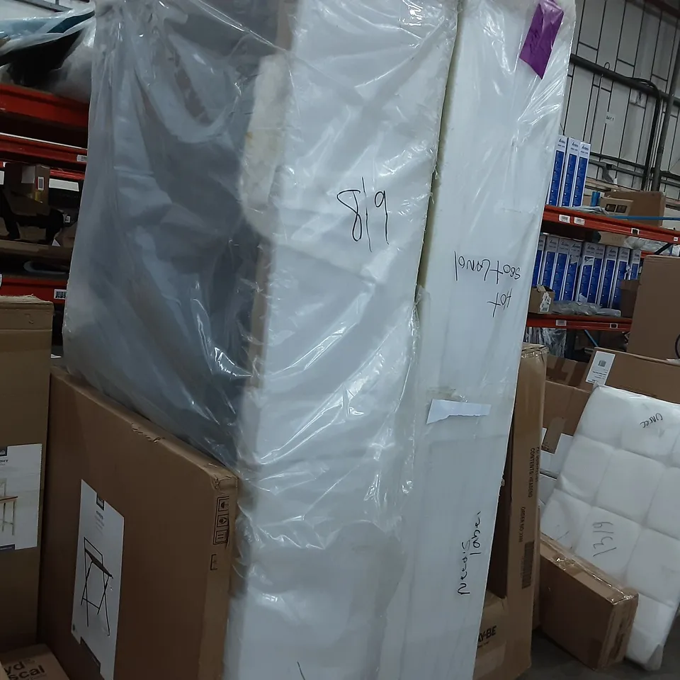 WRAPPED BM UNI LINEN DIVAN 2D IN WHITE - 2 PIECE (3 FT BED BASE )