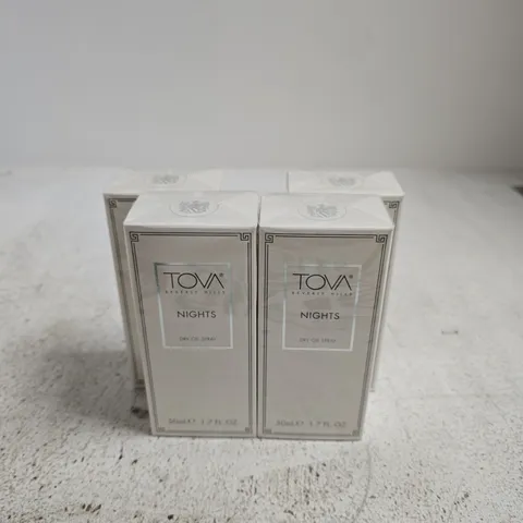 4 X SEALED TOVA NIGHTS DRY OIL SPRAY - 50ML 