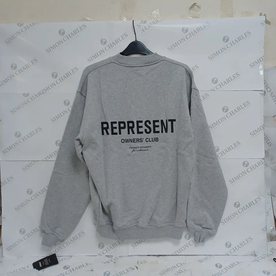 MENS REPRESENT OWNERS CLUB SWEATER - ASH GREY SMALL 