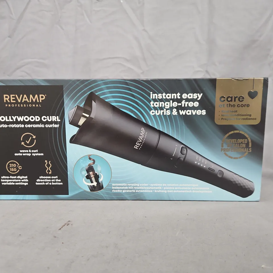 BOXED REVAMP HOLLYWOOD CURL AUTO-ROTATE CERAMIC CURLER CL-2000X-GB 