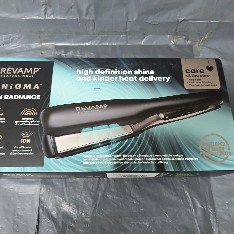 BOXED REVAMP ENIGMA ION RADIANCE CERAMIC STRIGHTENER 
