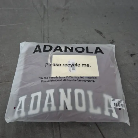 ADANOLA VARSITY LOOSE FIT SWEATSHIRT – UK XS, DARK CHERRY/MARSHMALLOW WHITE