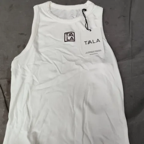TALA 365 RIB LOGO RACER VEST – COCONUT MILK, UK XS