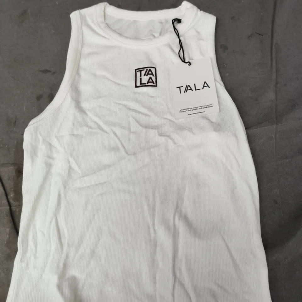 TALA 365 RIB LOGO RACER VEST – COCONUT MILK, UK XS