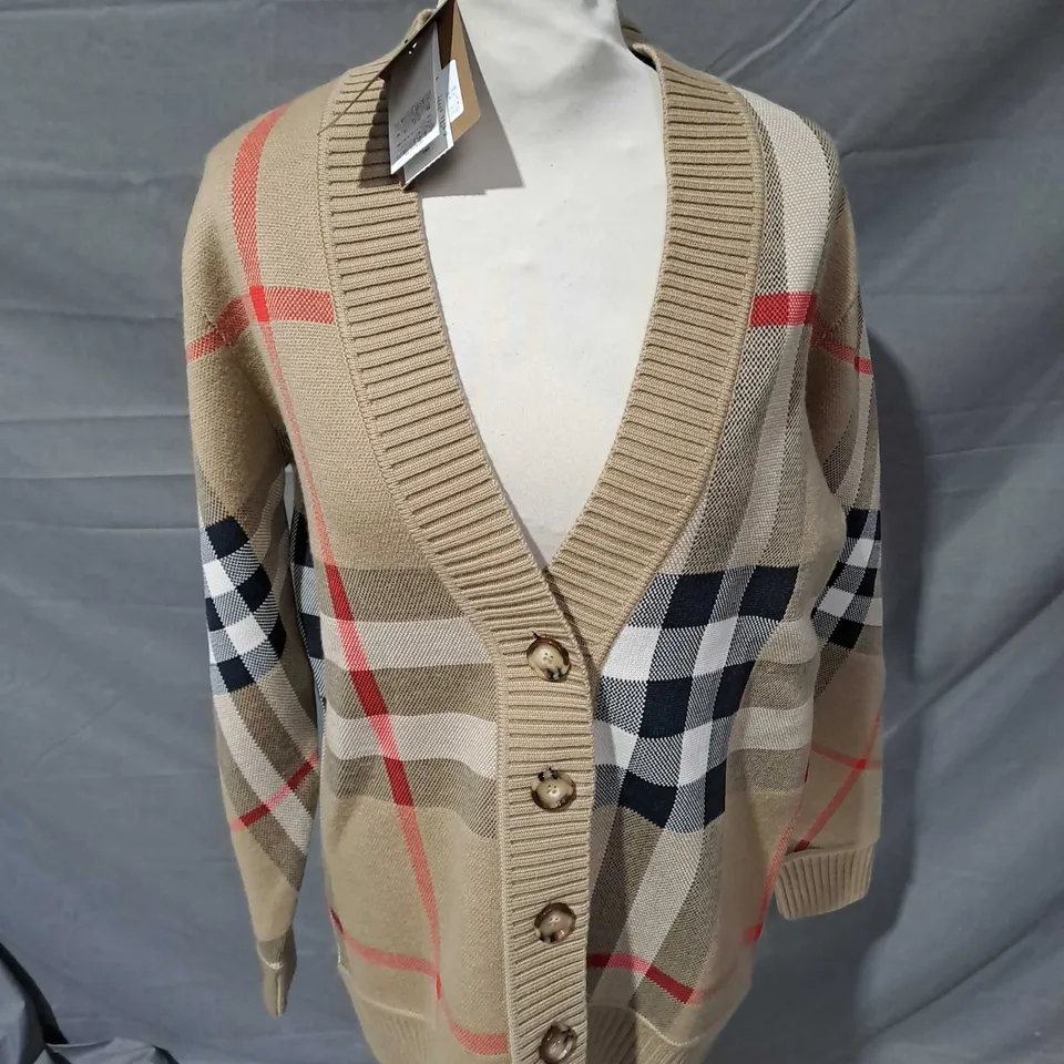 BURBERRY KNITTED BUTTONED CARDIGAN SIZE S