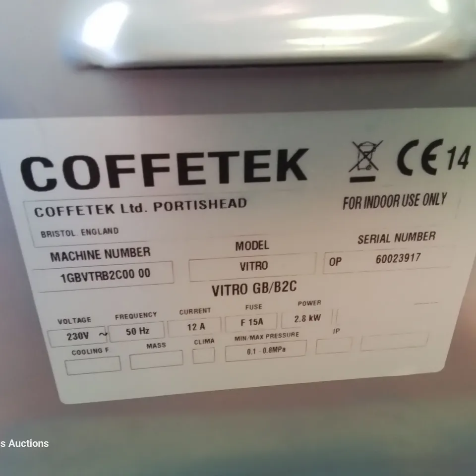 COFFETEK VITRO BEAN TO CUP & HOT DRINK DISPENCER