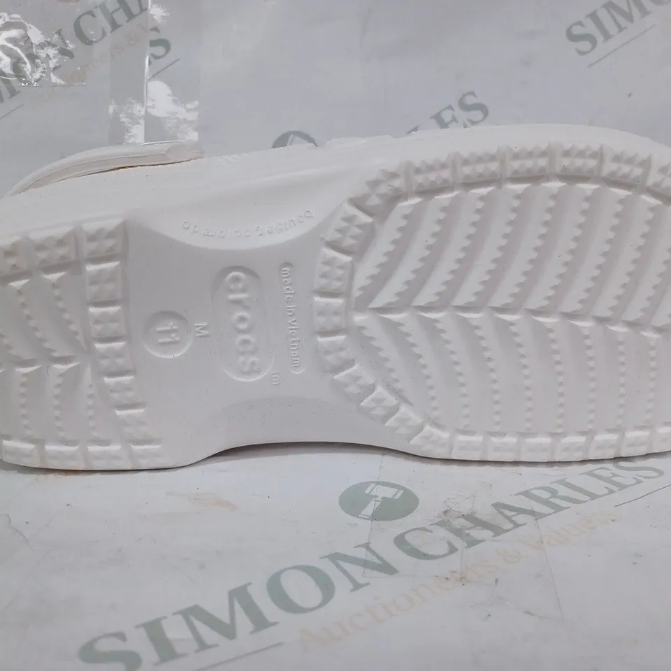 BOXED PAIR OF CROCS BAYA SHOES IN WHITE UK SIZE M10/W11