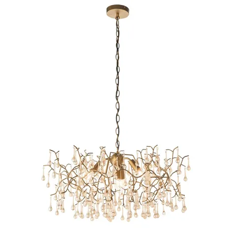BOXED HEWES 4-LIGHT CRYSTAL CHANDELIER (1 BOX)