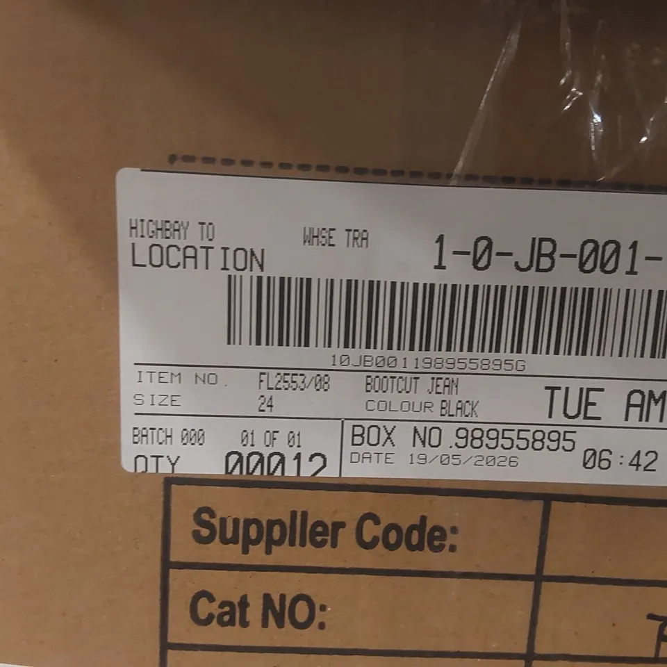 BOX CONTAINING APPROXIMATELY 12x BRAND NEW JULIPA BLACK BOOTCUT JEANS - SIZE 24