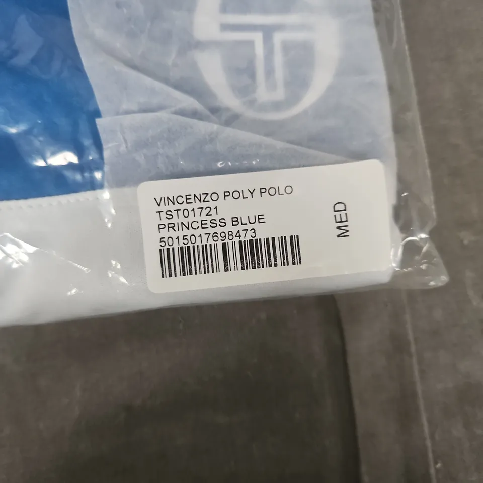 BAGGED SERGIO TACCHINI VINCENZO POLY POLO SHIRT – PRINCESS BLUE, MEDIUM