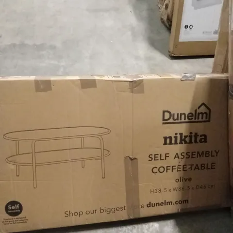 BOXED NIKITA SELF ASSEMBLY COFFEE TABLE OLIVE (1 BOX)