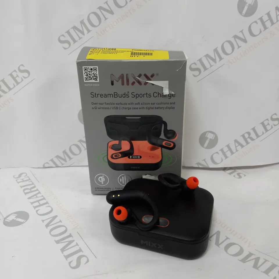 BOXED MIXX STREAMBUDS SPORTS CHARGE OVER-EAR FLEXIBLE EARBUDS
