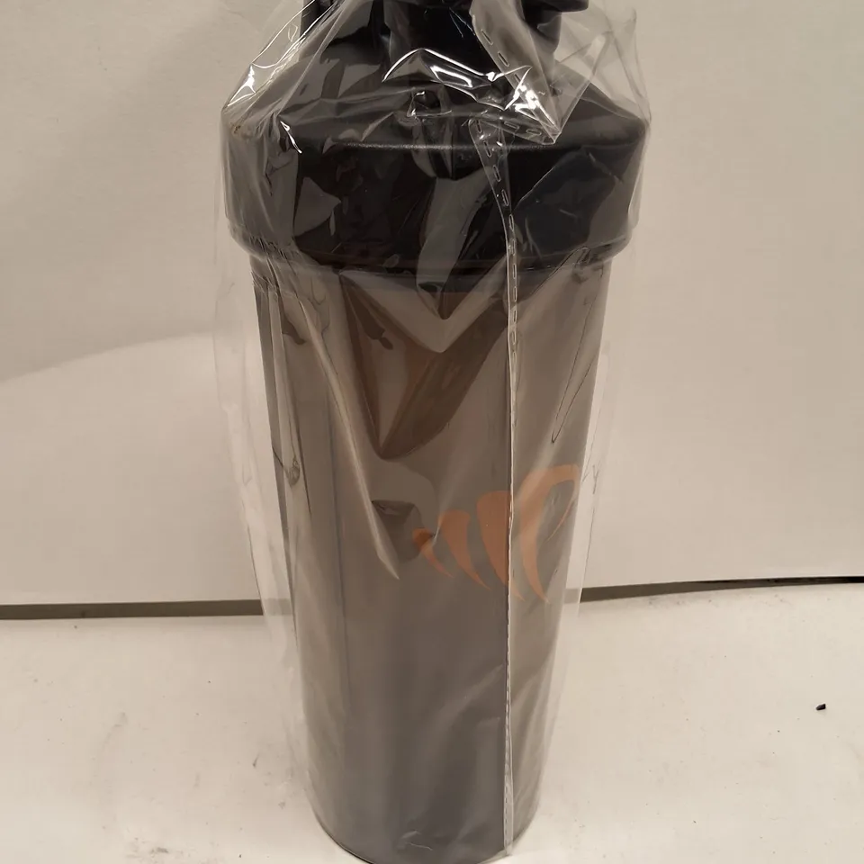 PREDATOR NUTRITION SHAKER BOTTLE – BLACK/GRAY WITH ORANGE LOGO