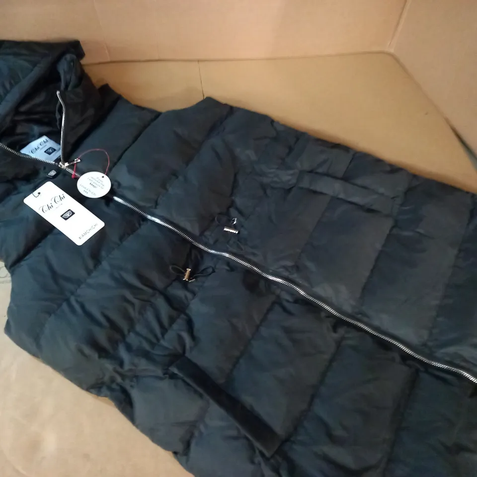 CHI CHI LONDON WAIST DETAIL PADDED LONGLINE GILET - UK 10