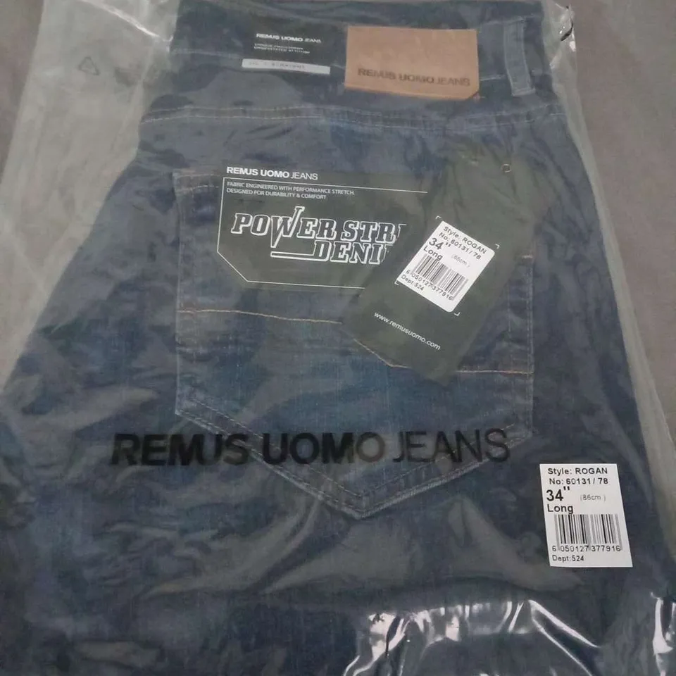 BRAND NEW REMUS UOMO JEANS ROGAN 60131/78 34L STRAIGHT JEANS