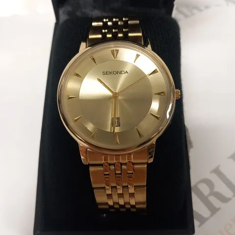 BOXED SEKONDA GOLDEN MINIMAL WATCH