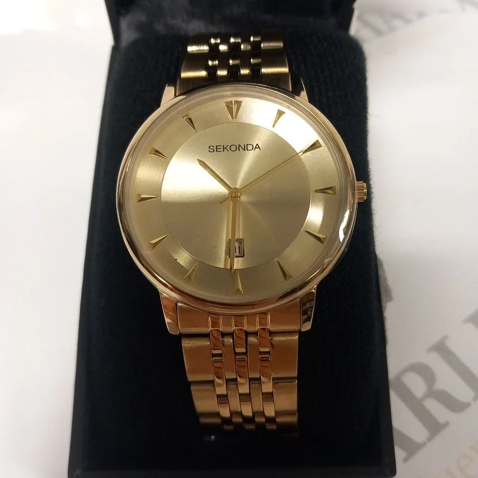 BOXED SEKONDA GOLDEN MINIMAL WATCH 