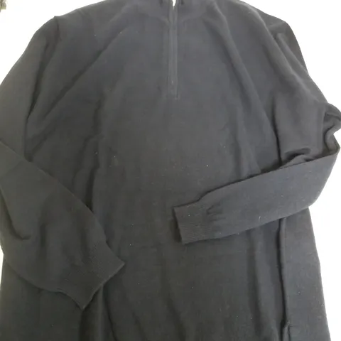 THE CASHMERE CENTRE NAVY QUARTER ZIP - XXL