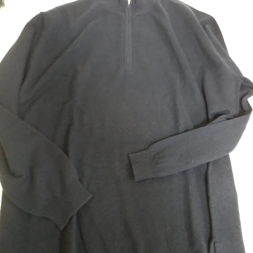 THE CASHMERE CENTRE NAVY QUARTER ZIP - XXL