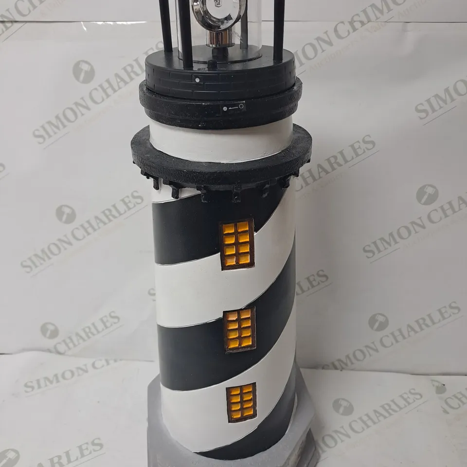 BOXED GARDEN REFLECTIONS SOLAR LED LIGHTHOUSE 50CM, BLACK