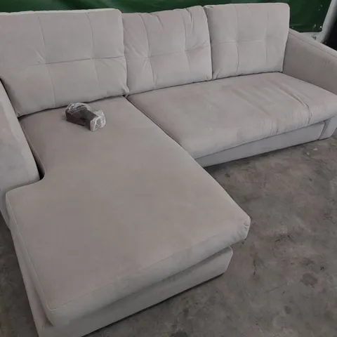 QUALITY BRITISH DESIGNER LOUNGE Co HERMIONE CORNER CHAISE SOFA QUIET FAWN PLUSH FABRIC