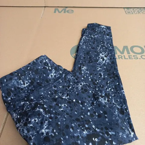 SWEATY BETTY POWER 7/8 WORKOUT LEGGINGS – BLUE EBONY PRINT, UK SIZE S