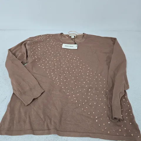 MUDFLOWER BROWN KNIT JUMPER – UK L