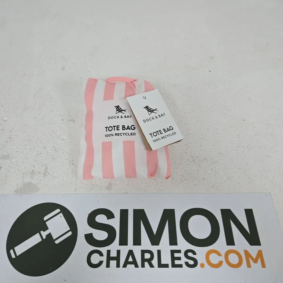 DOCK & BAY TOTE BAG – PINK & WHITE STRIPES (100% RECYCLED)