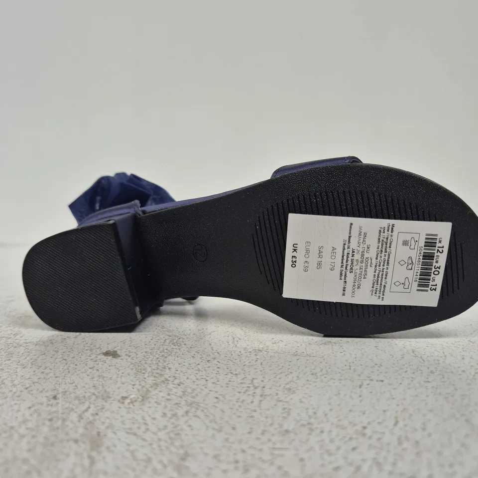 MONSOON BOW 2 PART HEEL IN NAVY - UK 12