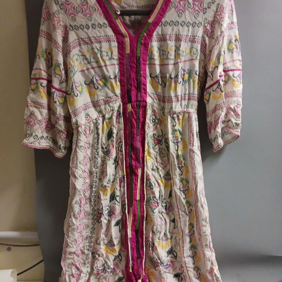 MONSOON LADIES HARLEN EMBROIDERED MAXI DRESS IVORY MULTI SIZE MEDIUM