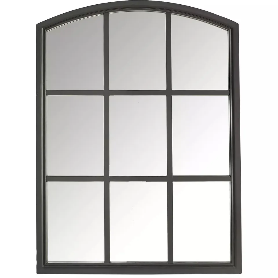WOODEN WINDOW PANE MIRROR