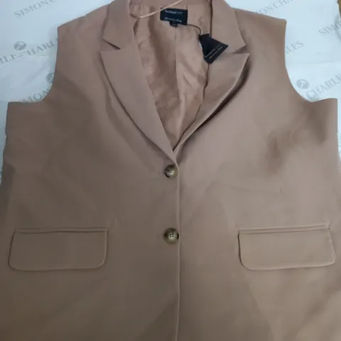 RIVER ISLAND BEIGE SLEEVELESS JACKET - SIZE 16
