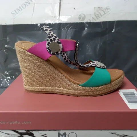 BOXED MODA IN PELLE PARRIS MULTI COLOUR METALLIC LEATHER OPEN TOE HIGH HEELS - SIZE 7